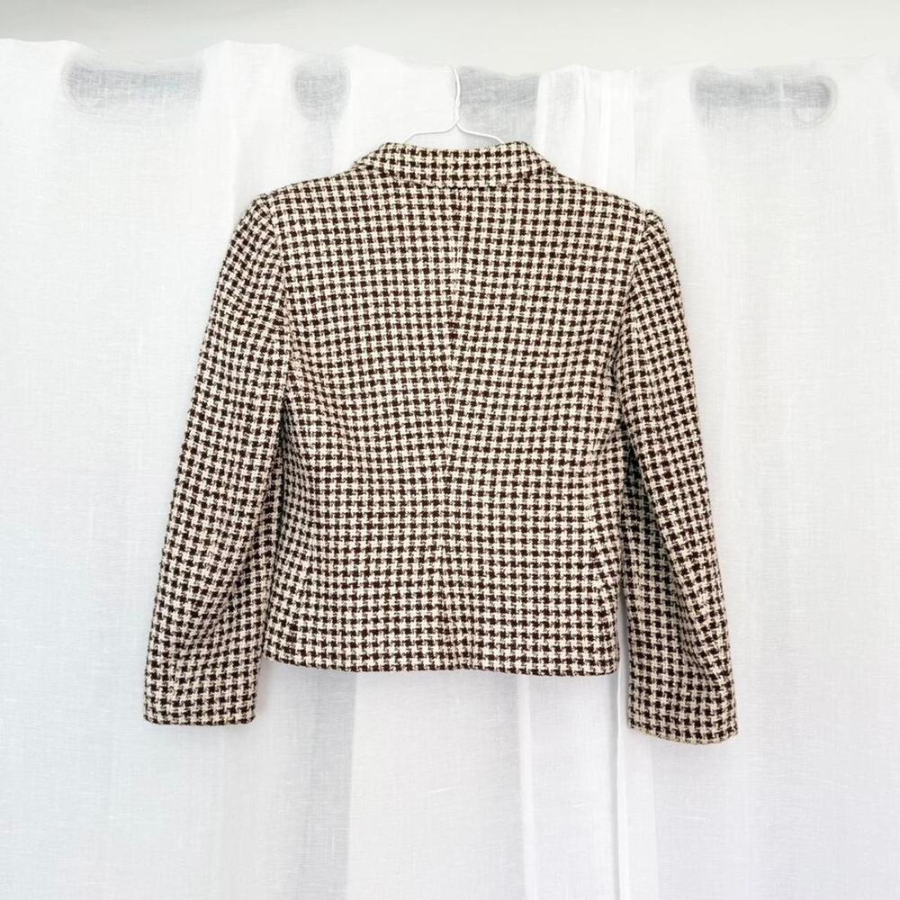 Vintage Brown Houndstooth Fitted Blazer – Ann Taylor Petites - Picture 7 of 7